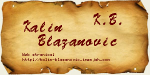 Kalin Blažanović vizit kartica